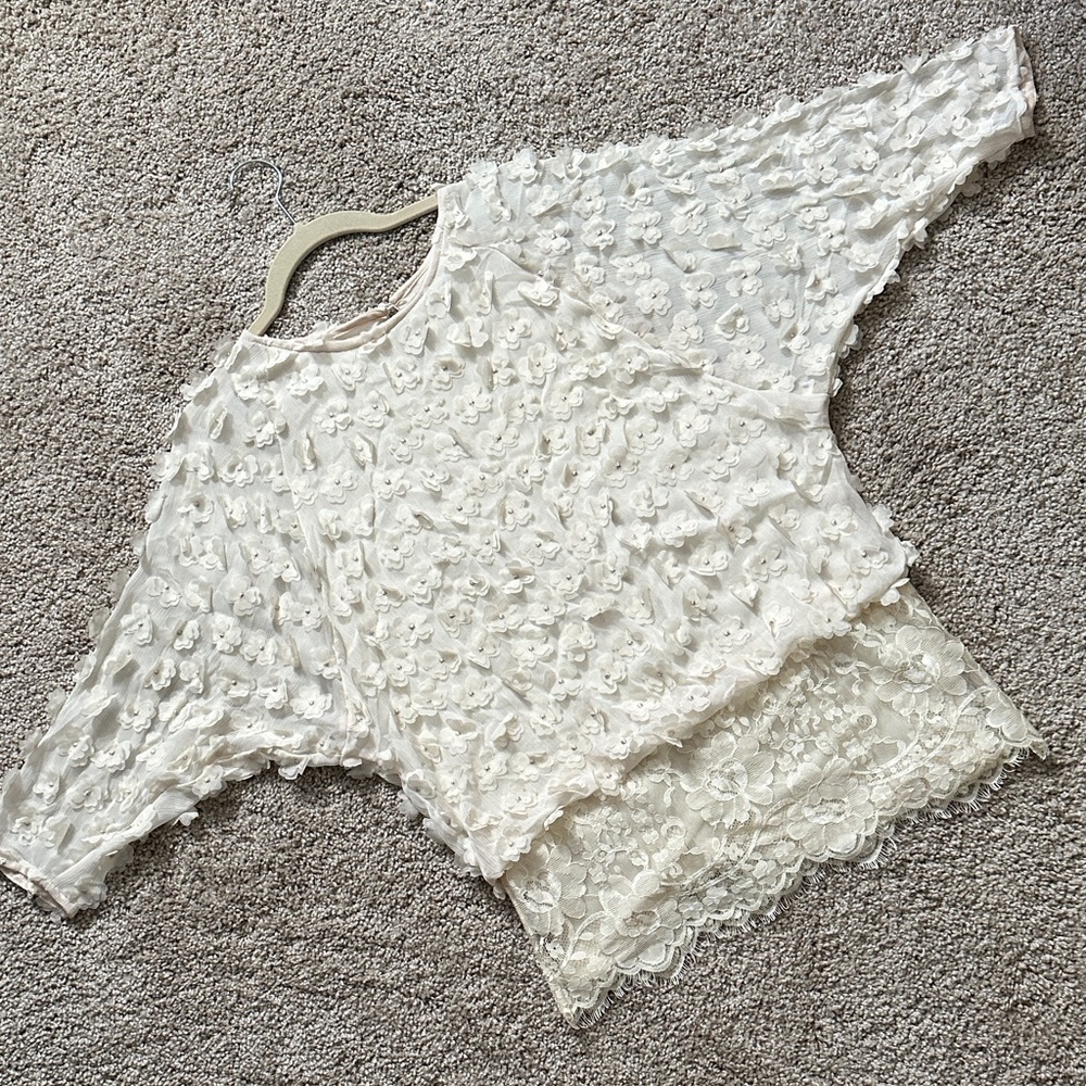 Elegant Lace Overlay Women's Top